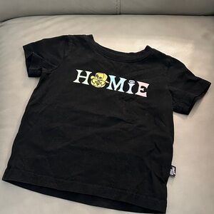 Black Kids Shirt with Multicolor Print